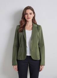 Veste casual col chemisier vert LACOMY femme