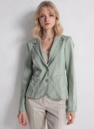 Veste casual col chemisier vert clair LACOMY femme
