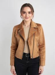 Veste casual tissage suedine marron OXXYZEN femme
