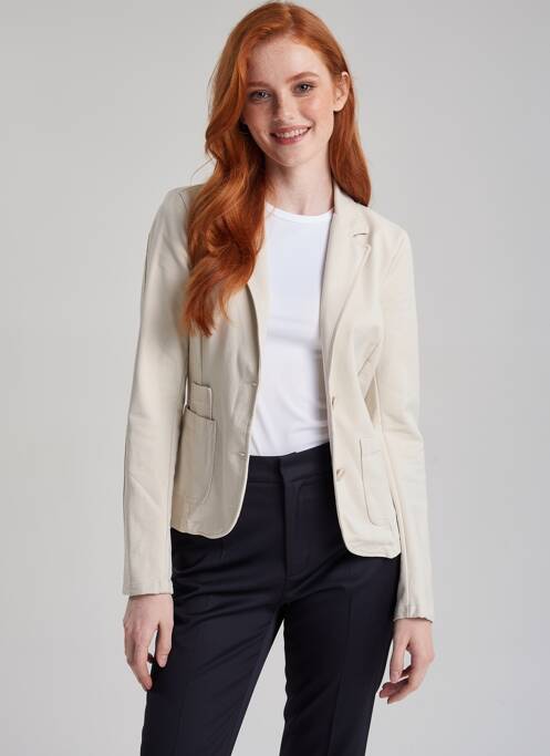Veste casual col chemisier beige LACOMY femme