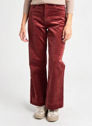 Pantalon droit stretch taille normale rouge KAROSTAR femme