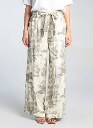 Pantalon large tissage popeline taille normale blanc MORE & MORE femme
