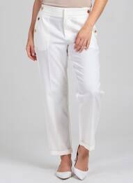Pantalon droit stretch taille normale blanc CHRISTY femme
