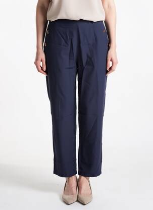 Pantalon droit stretch taille normale bleu CHRISTY femme