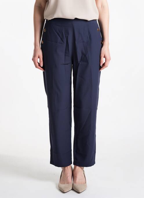 Pantalon droit stretch taille normale bleu CHRISTY femme