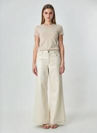 Pantalon flare coupe évasée beige GARCIA femme