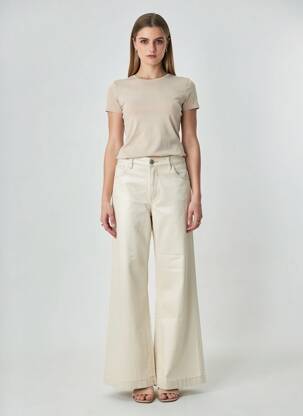 Pantalon flare coupe évasée beige GARCIA femme