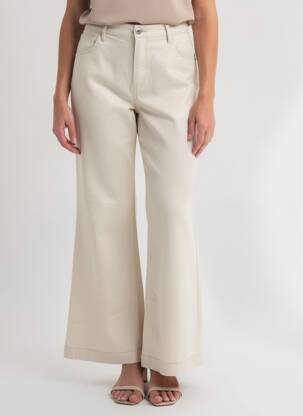Pantalon flare coupe évasée beige GARCIA femme