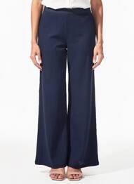 Pantalon flare taille élastique bleu MORE & MORE femme