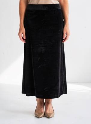Jupe longue coupe droite noir MORE & MORE femme