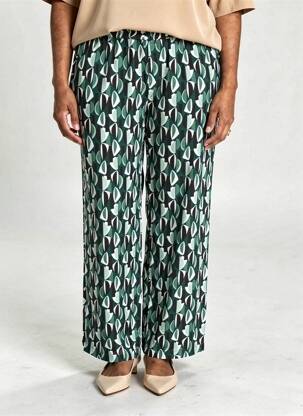 Pantalon droit taille élastique vert SUZA femme