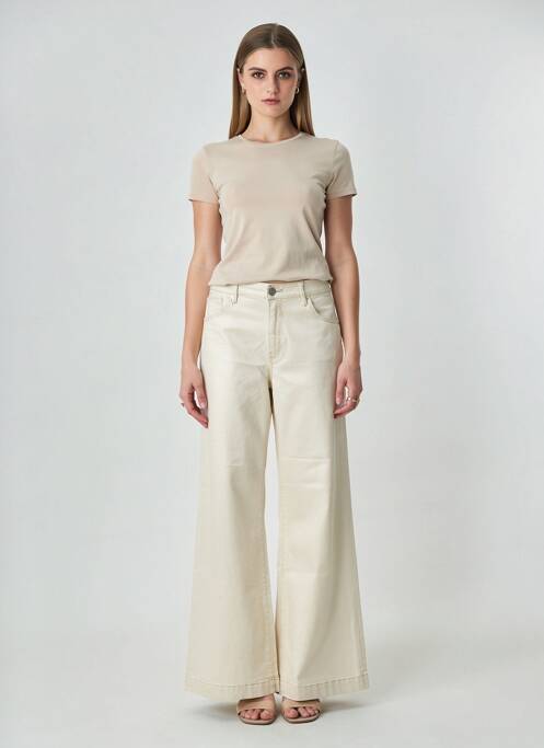 Pantalon flare coupe évasée beige GARCIA femme