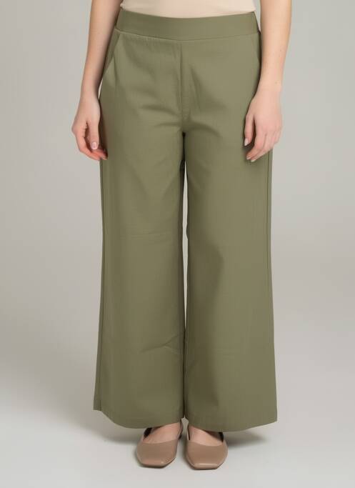 Pantalon droit taille élastique vert MORE & MORE femme