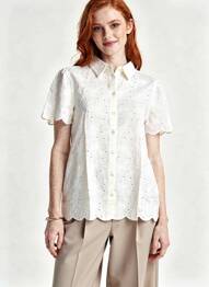 Chemisier manches courtes manches courtes blanc GARCIA femme