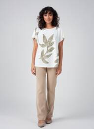 Top stretch manches courtes blanc SUZA femme