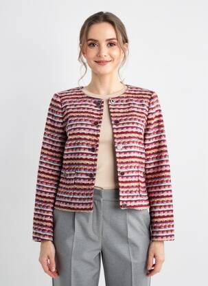 Veste casual col rond rouge MORE & MORE femme