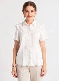 Chemisier manches courtes manches courtes blanc GARCIA femme