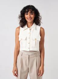 Veste casual coupe droite blanc MORE & MORE femme