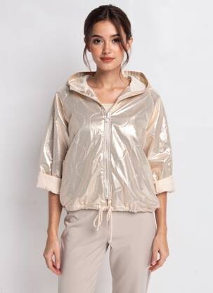 Blouson col v or MINA ROSA femme