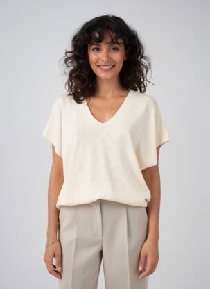 Top manches courtes manches courtes beige GARCIA femme
