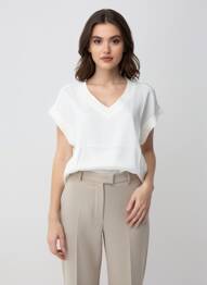 Top manches courtes manches courtes blanc MORE & MORE femme