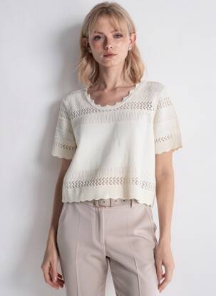 Top manches courtes manches courtes beige MORE & MORE femme