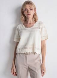Top manches courtes manches courtes beige MORE & MORE femme