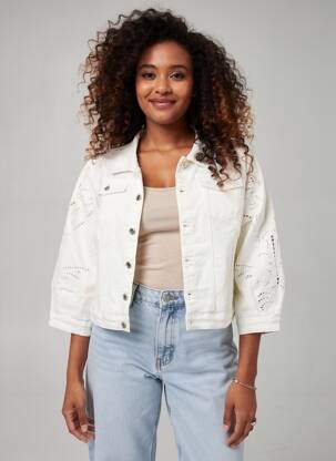 Veste casual coupe droite blanc ZAC & ZOE femme