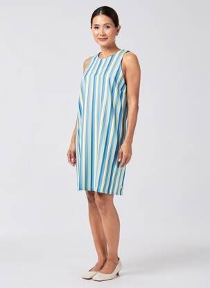 Robe courte sans manche sans manche bleu YES.ZEE femme