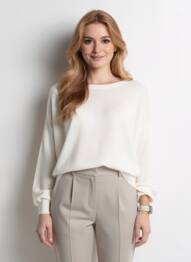 Pull stretch manches longues beige ORFEO femme
