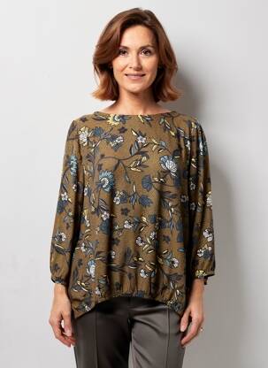 Blouse tissage popeline manches longues marron GERRY WEBER femme
