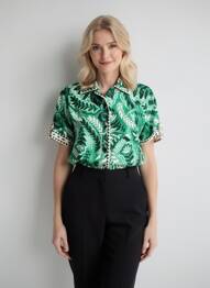 Chemisier manches courtes manches courtes vert SUNCOO femme