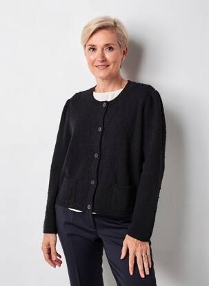 Gilet manches longues col rond noir GERRY WEBER femme