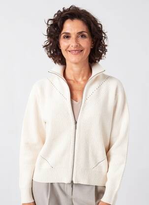 Gilet manches longues resserrée sur le bas beige GERRY WEBER femme