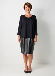 Robe mi-longue manches longues manches longues noir GERRY WEBER femme