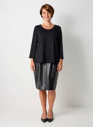 Robe mi-longue manches longues manches longues noir GERRY WEBER femme