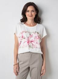T-shirt stretch manches courtes beige GERRY WEBER femme