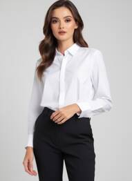 Chemisier coupe cintrée manches longues blanc TAIFUN femme
