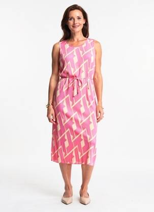 Robe mi-longue imprimé fantaisie sans manche rose GERRY WEBER femme