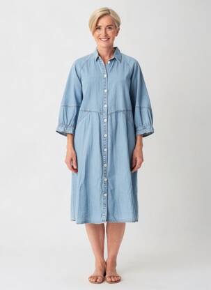 Robe mi-longue manches 3/4 manches 3/4 bleu GERRY WEBER femme