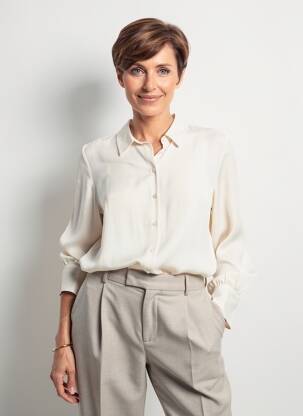 Chemisier tissage crêpe manches longues beige GERRY WEBER femme