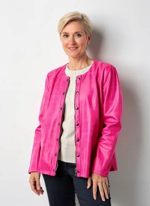 Veste casual col rond rose MERI & ESCA femme
