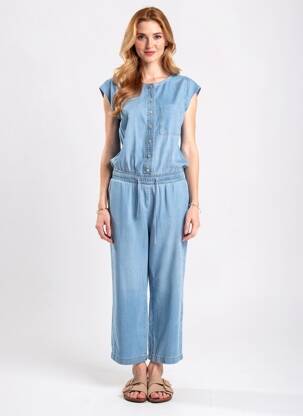 Combi-pantalon fermeture boutonnée sur le devant manches courtes bleu STREET ONE femme