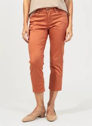 Pantalon 7/8 stretch taille normale orange LIU JO femme