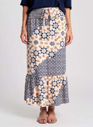 Jupe longue imprimé fantaisie bleu GERRY WEBER femme