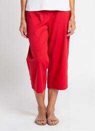 Pantacourt coupe droite taille normale rouge BRANDTEX femme