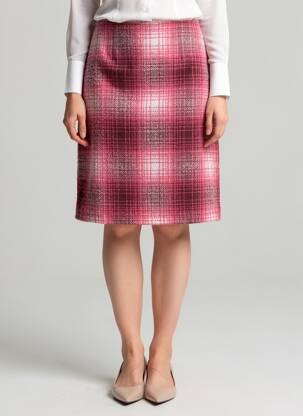 Jupe mi-longue coupe droite rose GERRY WEBER femme