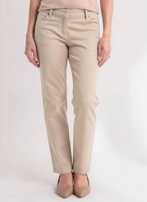 Pantalon slim tissage popeline taille normale beige ANANKE femme