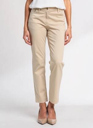 Pantalon slim tissage popeline taille normale beige ANANKE femme