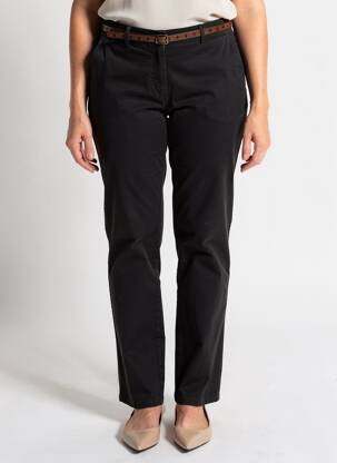 Pantalon chino tissage popeline taille normale noir VOODOO femme